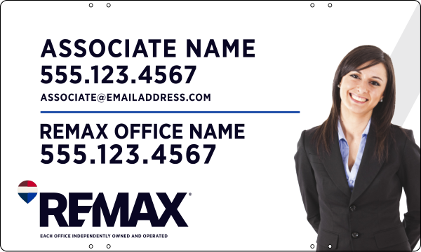 Reflective Associate Name w Cut Out Photo Sign Panel, 18h x 30w, Steel